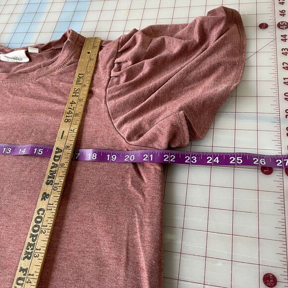 Mind Matter Mauve T-Shirt Dress Puff Sleeve Casual Mini Stretch Knit XL - Picture 9 of 11